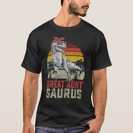 Great Auntsaurus Rex Dinosaur Great Aunt Saurus Fa T-Shirt (Vorderseite)