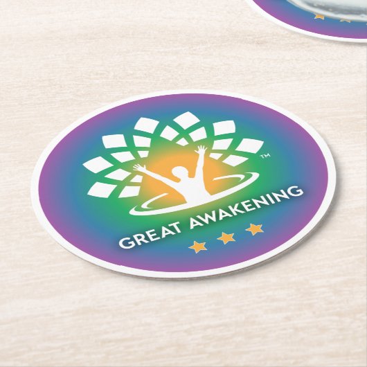 "Great Awakening"-Untersetzer Runder Pappuntersetzer (Angewinkelt)