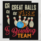 Great Balls Fire Bowling Team Shirt Funny Vintag (Vorne/Hinten)