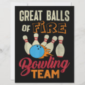 Great Balls Fire Bowling Team Shirt Funny Vintag (Rückseite)