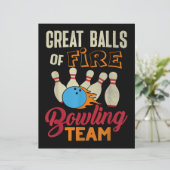 Great Balls Fire Bowling Team Shirt Funny Vintag (Stehend Vorderseite)