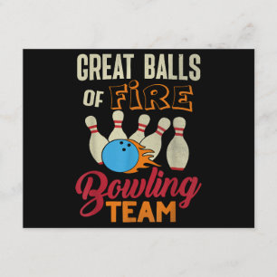 Great Balls Fire Bowling Team Shirt Funny Vintag Begleitkarte