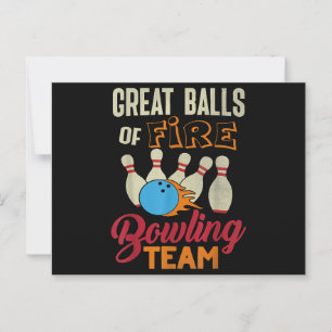 Great Balls Fire Bowling Team Shirt Funny Vintag Postkarte