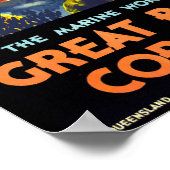 Great Barrier Coral Reef Australien Jahrgang Reise Poster (Ecke)