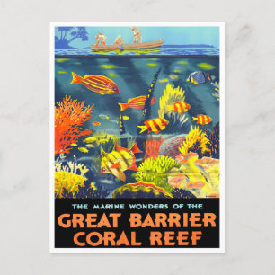 Great Barrier Coral Reef Australien Vintage-Reise Postkarte