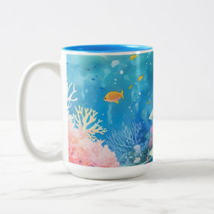 Great Barrier Reef Aquarell Zweifarbige Tasse