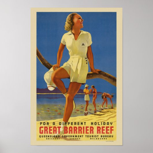 Great Barrier Reef Australia Vintage Poster 1934 (Vorne)