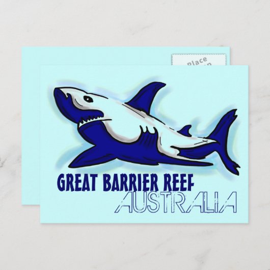 Great Barrier Reef Australien Blauer Hai Postkarte (Vorne/Hinten)