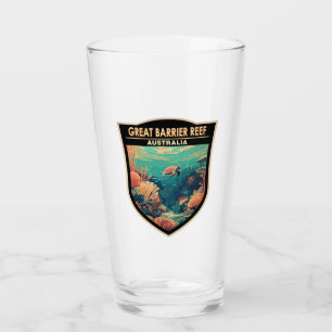 Great Barrier Reef Australien Reise Kunst Vintage Glas
