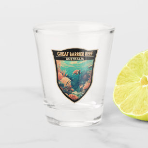 Great Barrier Reef Australien Reise Kunst Vintage Schnapsglas