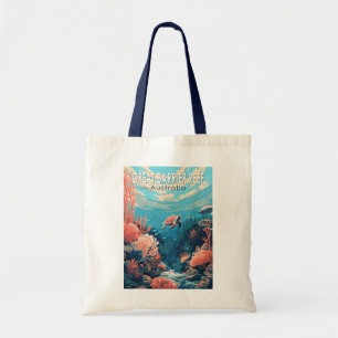 Great Barrier Reef Australien Reise Kunst Vintage Tragetasche