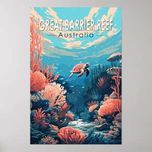 Great Barrier Reef Australien Reisen Vintag Poster