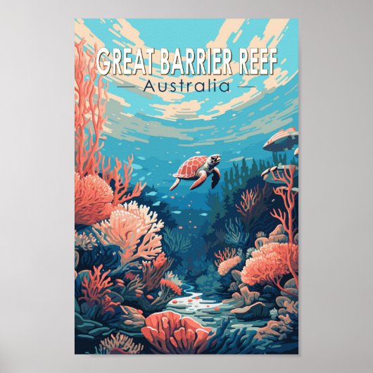 Great Barrier Reef Australien Reisen Vintag Poster (Vorne)