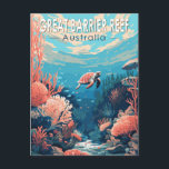 Great Barrier Reef Australien Reisen Vintag Postkarte<br><div class="desc">Great Barrier Reef in einem Vektor Art Stil. Das Great Barrier Reef ist das weltweit größte Korallenriff-System,  bestehend aus über 2900 einzelnen Riffen und 900 Inseln.</div>