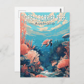 Great Barrier Reef Australien Reisen Vintag Postkarte (Vorne/Hinten)