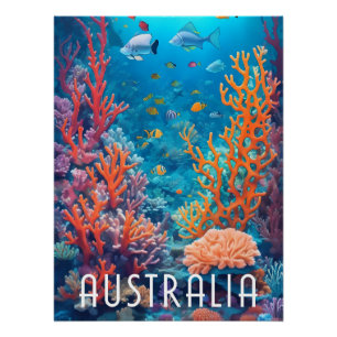 Great Barrier Reef Australien Reiseplakat Poster