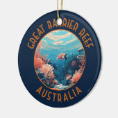Great Barrier Reef Australien Retro gestörte Kunst Keramik Ornament (Links)
