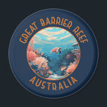 Great Barrier Reef Australien Retro gestörte Kunst Magnet<br><div class="desc">Great Barrier Reef in einem Vektor Art Stil. Das Great Barrier Reef ist das weltweit größte Korallenriff-System,  bestehend aus über 2900 einzelnen Riffen und 900 Inseln.</div>