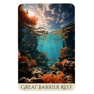 Great Barrier Reef   Australische Kunst   Meeresfi Magnet