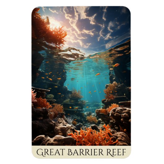 Great Barrier Reef | Australische Kunst | Meeresfi Magnet (Vertikal)