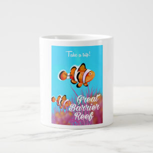Great Barrier Reef Clownfisch Cartoon Poster Jumbo-Tasse