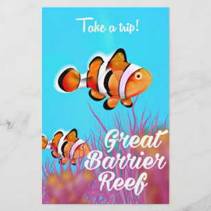 Great Barrier Reef Clownfisch Cartoonposter Briefpapier