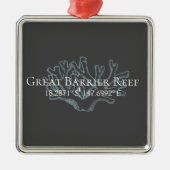 Great Barrier Reef Latitude Longitude Plaque Ornament Aus Metall (Vorne)