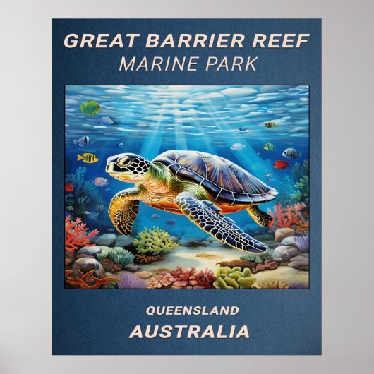 Great Barrier Reef Meeresschildkröte Poster (Vorne)