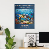 Great Barrier Reef Meeresschildkröte Poster (Heimbüro)