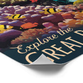 Great Barrier Reef Queensland Reisen Vintag Poster (Ecke)