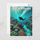Great Barrier Reef Scuba Diver Postkarte (Vorne/Hinten)