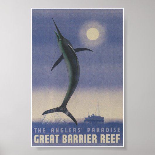 Great Barrier Reef Vintage Travel Poster (Vorne)