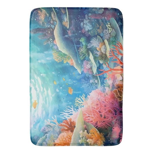 Great Barrier Reef Wasserfarbe Badematte (Vorderseite Vertikal)