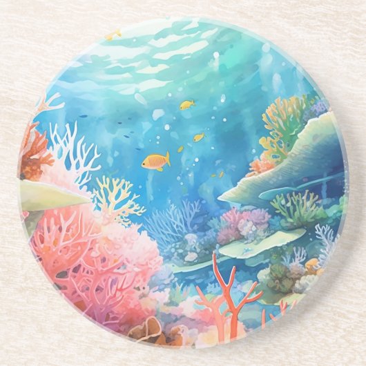 Great Barrier Reef Wasserfarbe Getränkeuntersetzer (Vorne)