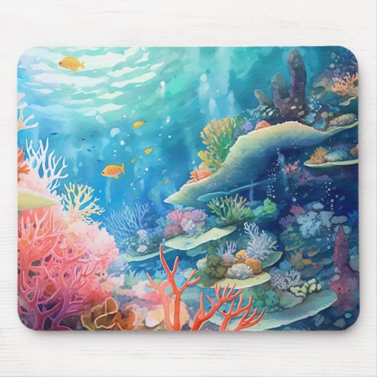 Great Barrier Reef Wasserfarbe Mousepad (Vorne)