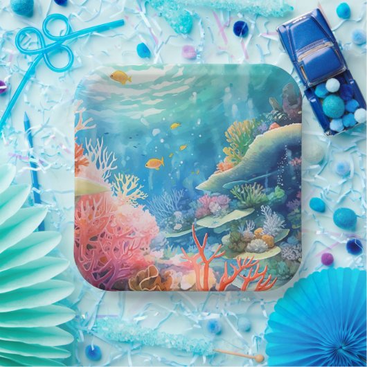 Great Barrier Reef Wasserfarbe Pappteller (Party)