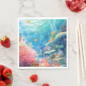 Great Barrier Reef Wasserfarbe Serviette (Beispiel)