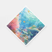 Great Barrier Reef Wasserfarbe Serviette (Ecke)