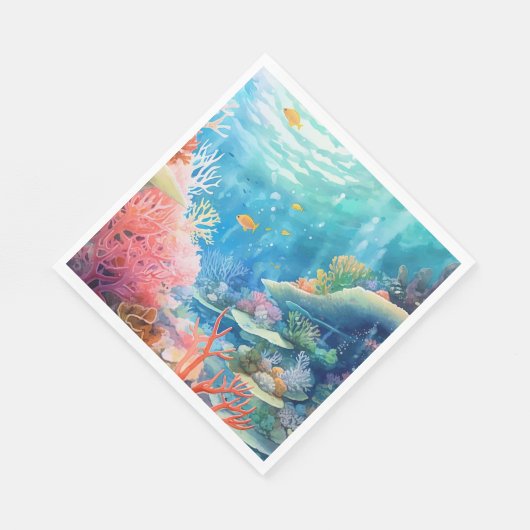 Great Barrier Reef Wasserfarbe Serviette (Ecke)