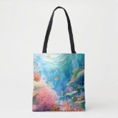 Great Barrier Reef Wasserfarbe Tasche (Vorderseite)