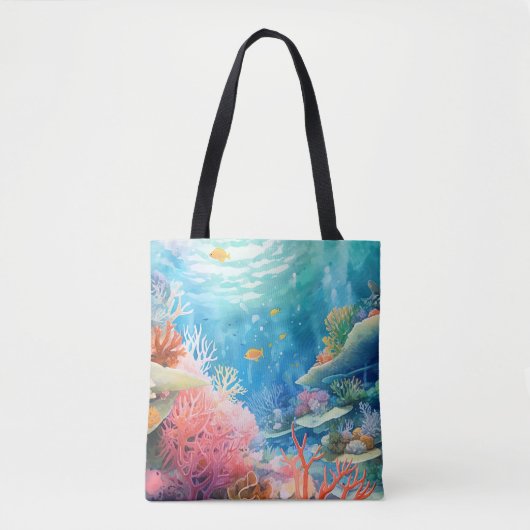 Great Barrier Reef Wasserfarbe Tasche (Vorderseite)