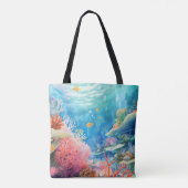 Great Barrier Reef Wasserfarbe Tasche (Rückseite)