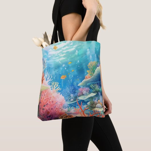 Great Barrier Reef Wasserfarbe Tasche (Von Nahem)