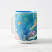 Great Barrier Reef Wasserfarbe Zweifarbige Tasse (Vorderseite Links)