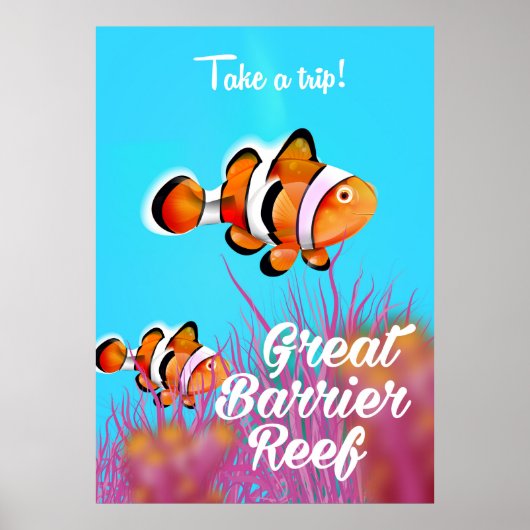 Great Barrier Riff Clowfish Cartoon Poster (Vorne)