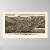 Great Barrington, MA Panoramic Map - 1884 Poster (Vorne)