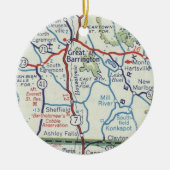 Great Barrington Vintag Map Keramik Ornament (Vorne)