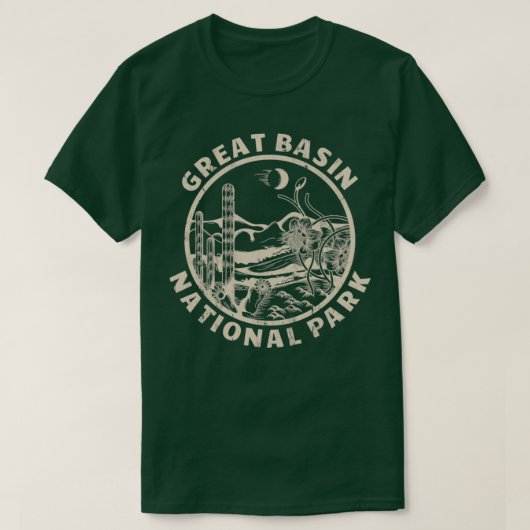 Great Basen Nationalpark Linocut Not Deser T-Shirt (Design vorne)