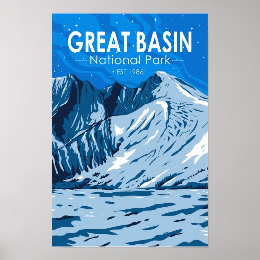 Great-Basen-Nationalpark Wheeler Peak Vintag Poster (Vorne)