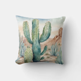 Great Basin Beauty Watercolor Cactus Decorative Kissen